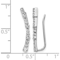 14K White Gold Diamond Ear Climbers - 0.18 Carats Total Diamond Weight by Monteluci Fine Jewelry