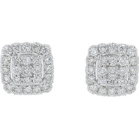 14K White Gold Diamond Earring & Pendant Set with 0.75 Carat Total Diamond Weight