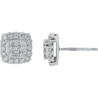 14K White Gold Diamond Earring & Pendant Set with 0.75 Carat Total Diamond Weight