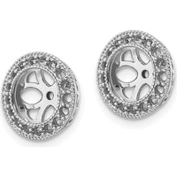 14K White Gold Diamond Earring Jacket Mountings with Prong Set Round Diamonds - 0.68 Carat Total Diamond Weight by Oro Pregiato