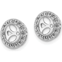 14K White Gold Diamond Earring Jacket Mountings with Round Diamonds - 0.90 Carat Total Diamond Weight by Oro Pregiato