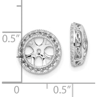 14K White Gold Diamond Earring Jacket Mountings with Round Diamonds - 1.12 Carat Total Diamond Weight by Oro Pregiato