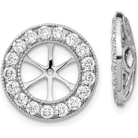 14K White Gold Diamond Earring Jackets with 1-1/6 Carats Total Diamond Weight - Cluster Style with Milgrain Detailing by Monteluci Fine Jewelry