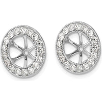 14K White Gold Diamond Earring Jackets with 1-1/6 Carats Total Diamond Weight - Cluster Style with Milgrain Detailing by Monteluci Fine Jewelry