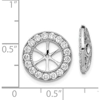 14K White Gold Diamond Earring Jackets with 1-1/6 Carats Total Diamond Weight - Cluster Style with Milgrain Detailing by Monteluci Fine Jewelry