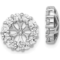 14K White Gold Diamond Earring Jackets with 22 Round Diamonds - 0.045 Carats Total Diamond Weight by Monteluci Fine Jewelry