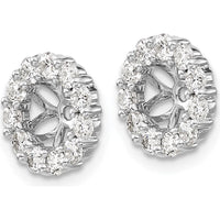 14K White Gold Diamond Earring Jackets with 22 Round Diamonds - 0.045 Carats Total Diamond Weight by Monteluci Fine Jewelry