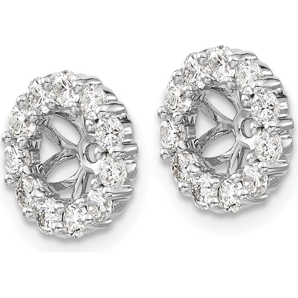 14K White Gold Diamond Earring Jackets with 22 Round Diamonds - 0.045 Carats Total Diamond Weight by Monteluci Fine Jewelry