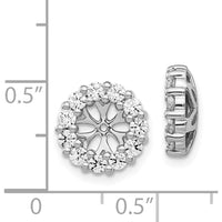 14K White Gold Diamond Earring Jackets with 22 Round Diamonds - 0.045 Carats Total Diamond Weight by Monteluci Fine Jewelry