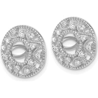 14K White Gold Diamond Earring Jackets with 24 Round Diamonds - 0.01 Carats Total Diamond Weight by Monteluci Fine Jewelry