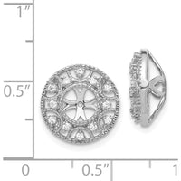 14K White Gold Diamond Earring Jackets with 24 Round Diamonds - 0.01 Carats Total Diamond Weight by Monteluci Fine Jewelry