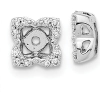 14K White Gold Diamond Earring Jackets with 24 Round Natural Diamonds - 0.004 Carat Total Diamond Weight by Oro Pregiato