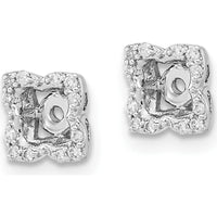 14K White Gold Diamond Earring Jackets with 24 Round Natural Diamonds - 0.004 Carat Total Diamond Weight by Oro Pregiato