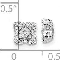 14K White Gold Diamond Earring Jackets with 24 Round Natural Diamonds - 0.004 Carat Total Diamond Weight by Oro Pregiato