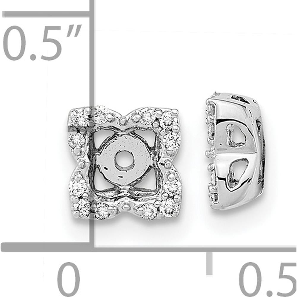 14K White Gold Diamond Earring Jackets with 24 Round Natural Diamonds - 0.004 Carat Total Diamond Weight by Oro Pregiato