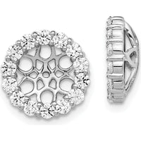 14K White Gold Diamond Earring Jackets with 28 Round Diamonds - 0.0694 Carats Total Diamond Weight by Monteluci Fine Jewelry