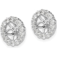 14K White Gold Diamond Earring Jackets with 28 Round Diamonds - 0.0694 Carats Total Diamond Weight by Monteluci Fine Jewelry