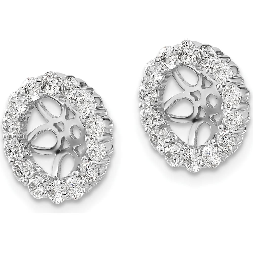 14K White Gold Diamond Earring Jackets with 28 Round Diamonds - 0.0694 Carats Total Diamond Weight by Monteluci Fine Jewelry
