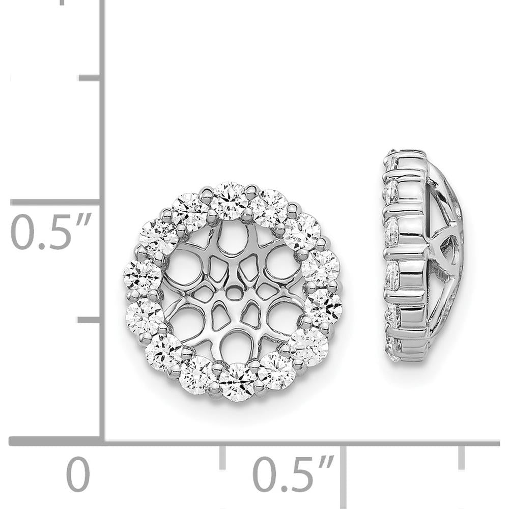 14K White Gold Diamond Earring Jackets with 28 Round Diamonds - 0.0694 Carats Total Diamond Weight by Monteluci Fine Jewelry