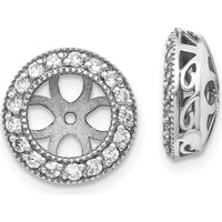 14K White Gold Diamond Earring Jackets with 34 Round Diamonds - 0.408 Carat Total Diamond Weight by Oro Pregiato