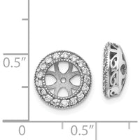 14K White Gold Diamond Earring Jackets with 34 Round Diamonds - 0.408 Carat Total Diamond Weight by Oro Pregiato