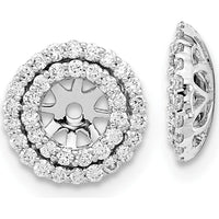14K White Gold Diamond Earring Jackets with 74 Round Diamonds - 0.37 Carat Total Diamond Weight by Oro Pregiato