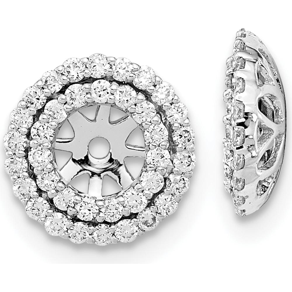 14K White Gold Diamond Earring Jackets with 74 Round Diamonds - 0.37 Carat Total Diamond Weight by Oro Pregiato