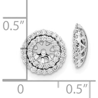 14K White Gold Diamond Earring Jackets with 74 Round Diamonds - 0.37 Carat Total Diamond Weight by Oro Pregiato