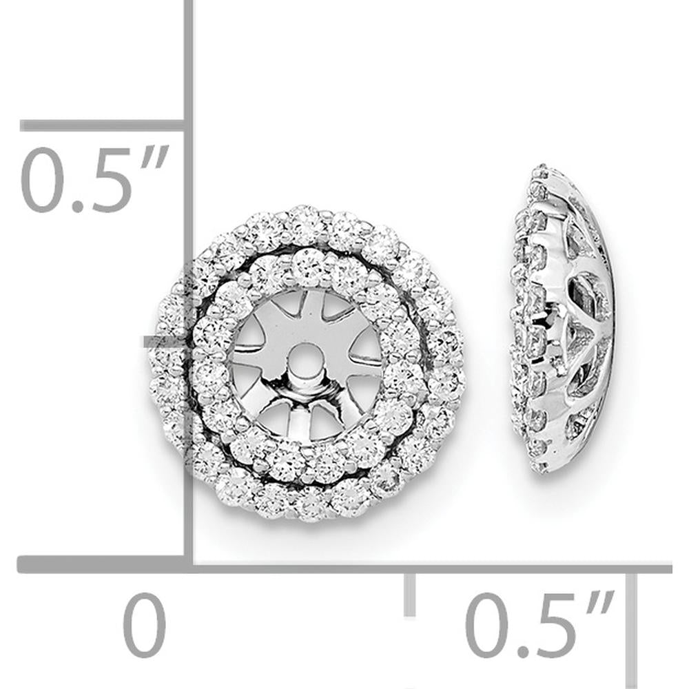 14K White Gold Diamond Earring Jackets with 74 Round Diamonds - 0.37 Carat Total Diamond Weight by Oro Pregiato