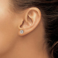 14K White Gold Diamond Earring Jackets with Round and Baguette Diamonds - 0.0078 Carat Total Diamond Weight by Oro Pregiato