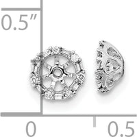 14K White Gold Diamond Earring Jackets with Round and Baguette Diamonds - 0.0078 Carat Total Diamond Weight by Oro Pregiato