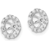 14K White Gold Diamond Earring Jackets with Round and Baguette Diamonds - 0.0166 Carat Total Diamond Weight by Oro Pregiato