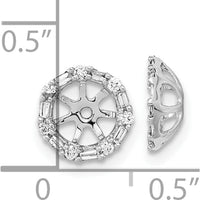 14K White Gold Diamond Earring Jackets with Round and Baguette Diamonds - 0.0166 Carat Total Diamond Weight by Oro Pregiato