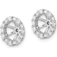 14K White Gold Diamond Earring Jackets with Round and Baguette Diamonds - 0.03 Carat Total Diamond Weight by Oro Pregiato