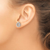 14K White Gold Diamond Earring Jackets with Round and Baguette Diamonds - 0.03 Carat Total Diamond Weight by Oro Pregiato