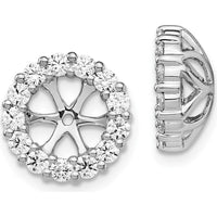 14K White Gold Diamond Earring Jackets with Round Brilliant-Cut Diamonds - 0.04 Carats Total Diamond Weight by Monteluci Fine Jewelry