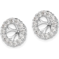 14K White Gold Diamond Earring Jackets with Round Brilliant-Cut Diamonds - 0.04 Carats Total Diamond Weight by Monteluci Fine Jewelry