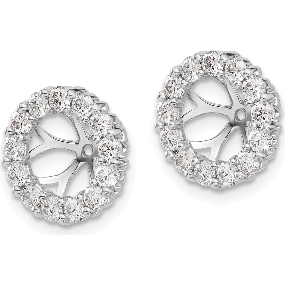14K White Gold Diamond Earring Jackets with Round Brilliant-Cut Diamonds - 0.04 Carats Total Diamond Weight by Monteluci Fine Jewelry