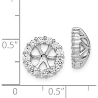 14K White Gold Diamond Earring Jackets with Round Brilliant-Cut Diamonds - 0.04 Carats Total Diamond Weight by Monteluci Fine Jewelry