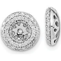 14K White Gold Diamond Earring Jackets with Round Cut Diamonds - 0.18 Carat Total Diamond Weight by Oro Pregiato