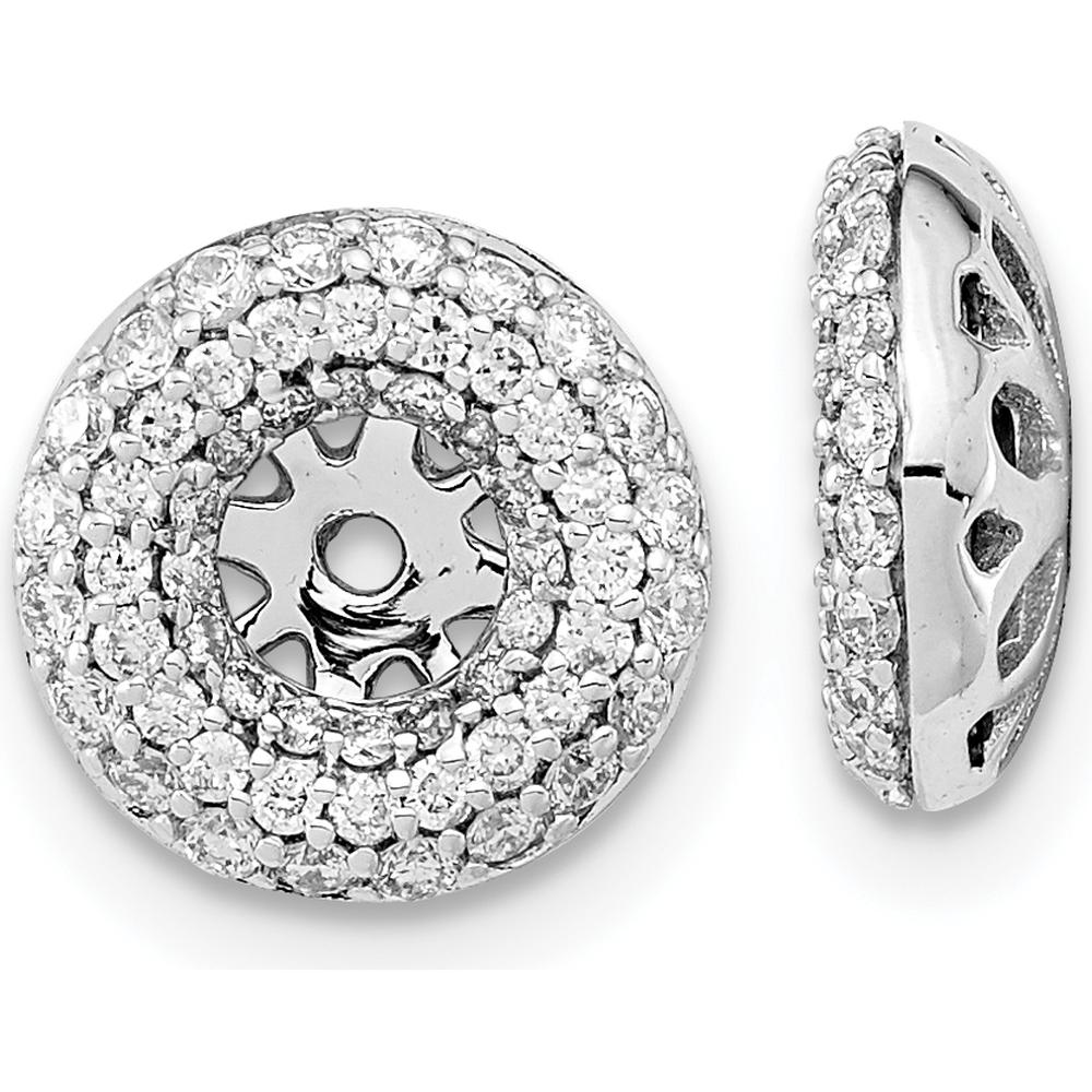 14K White Gold Diamond Earring Jackets with Round Cut Diamonds - 0.18 Carat Total Diamond Weight by Oro Pregiato