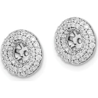 14K White Gold Diamond Earring Jackets with Round Cut Diamonds - 0.18 Carat Total Diamond Weight by Oro Pregiato