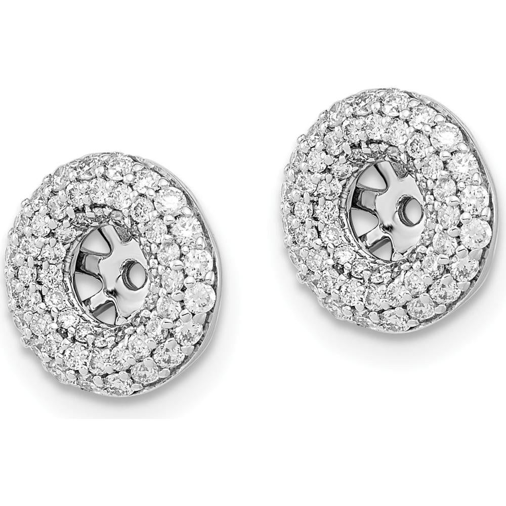 14K White Gold Diamond Earring Jackets with Round Cut Diamonds - 0.18 Carat Total Diamond Weight by Oro Pregiato