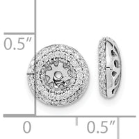 14K White Gold Diamond Earring Jackets with Round Cut Diamonds - 0.18 Carat Total Diamond Weight by Oro Pregiato