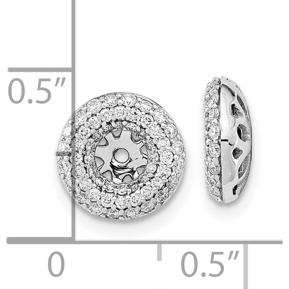 14K White Gold Diamond Earring Jackets with Round Cut Diamonds - 0.18 Carat Total Diamond Weight by Oro Pregiato