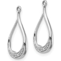 14K White Gold Diamond Earring Jackets with Round Diamonds - 0.007 Carats Total Diamond Weight by Monteluci Fine Jewelry