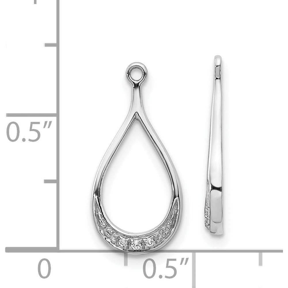 14K White Gold Diamond Earring Jackets with Round Diamonds - 0.007 Carats Total Diamond Weight by Monteluci Fine Jewelry