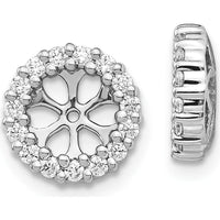 14K White Gold Diamond Earring Jackets with Round Diamonds - 0.015 Carats Total Diamond Weight by Monteluci Fine Jewelry