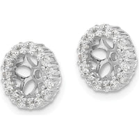14K White Gold Diamond Earring Jackets with Round Diamonds - 0.015 Carats Total Diamond Weight by Monteluci Fine Jewelry