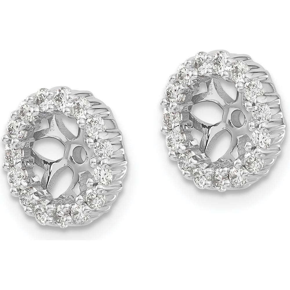 14K White Gold Diamond Earring Jackets with Round Diamonds - 0.015 Carats Total Diamond Weight by Monteluci Fine Jewelry